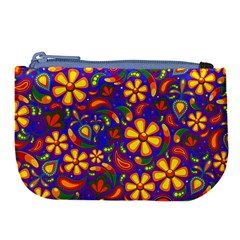 Gay Pride Rainbow Floral Paisley Large Coin Purse by VernenInk