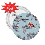 Christmas birds 2.25  Buttons (10 pack) 