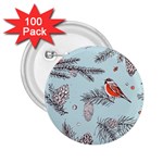 Christmas birds 2.25  Buttons (100 pack) 