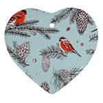 Christmas birds Heart Ornament (Two Sides)
