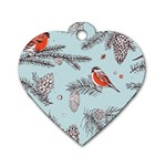 Christmas birds Dog Tag Heart (Two Sides)