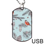 Christmas birds Dog Tag USB Flash (Two Sides)