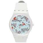 Christmas birds Round Plastic Sport Watch (M)