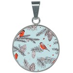 Christmas birds 25mm Round Necklace