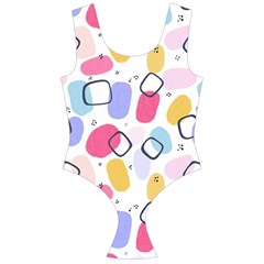 Abstract Multicolored Shapes Off Shoulder Velour Bodysuit  by SychEva