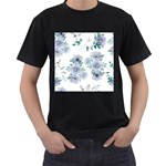 Floral pattern Men s T-Shirt (Black) (Two Sided)