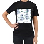 Floral pattern Women s T-Shirt (Black) (Two Sided)