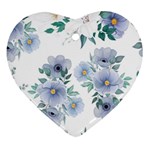 Floral pattern Heart Ornament (Two Sides)