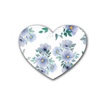 Floral pattern Rubber Heart Coaster (4 pack)
