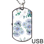 Floral pattern Dog Tag USB Flash (One Side)