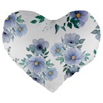 Floral pattern Large 19  Premium Heart Shape Cushions