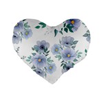 Floral pattern Standard 16  Premium Flano Heart Shape Cushions