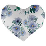 Floral pattern Large 19  Premium Flano Heart Shape Cushions
