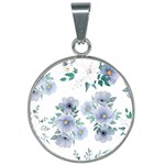 Floral pattern 25mm Round Necklace