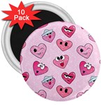 Emoji Heart 3  Magnets (10 pack) 