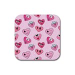 Emoji Heart Rubber Square Coaster (4 pack)