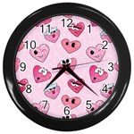 Emoji Heart Wall Clock (Black)