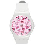 Emoji Heart Round Plastic Sport Watch (M)