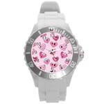 Emoji Heart Round Plastic Sport Watch (L)