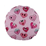 Emoji Heart Standard 15  Premium Round Cushions