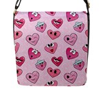 Emoji Heart Flap Closure Messenger Bag (L)