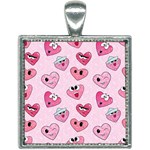 Emoji Heart Square Necklace