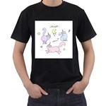  Cute unicorn cats Men s T-Shirt (Black) (Two Sided)