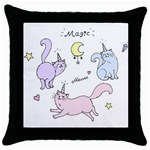  Cute unicorn cats Throw Pillow Case (Black)