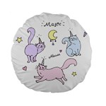  Cute unicorn cats Standard 15  Premium Flano Round Cushions