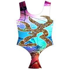 Browning Deer Glitter Galaxy Off Shoulder Velour Bodysuit  by artworkshop