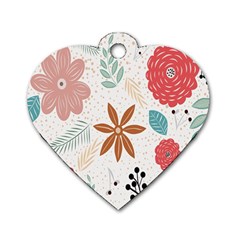 Nature Flora Dog Tag Heart (two Sides)