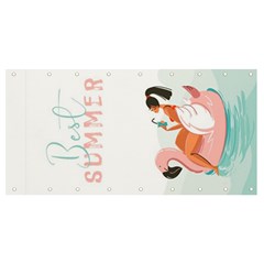 Summer Pink Lamingo Float Ocean Banner And Sign 8  X 4  by NiOng