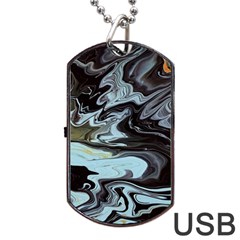 Abstract Painting Black Dog Tag Usb Flash (one Side) by nateshop