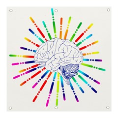 Brain Icon Star Biology Abstract Banner And Sign 3  X 3  by Wegoenart