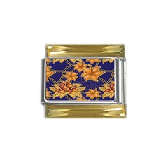 Seamless-pattern Floral Batik-vector Gold Trim Italian Charm (9mm) by nateshop