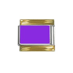 Color Blue Violet Gold Trim Italian Charm (9mm) by Kultjers