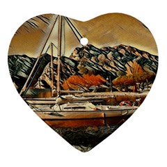 Art Boats Garda, Italy  Heart Ornament (two Sides)