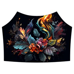 Flowers Flame Abstract Floral Summer Cropped Co-ord Set by Jancukart