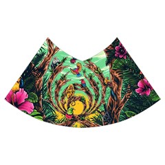 Monkey Tiger Bird Parrot Forest Jungle Style Velvet Flared Midi Skirt by Grandong