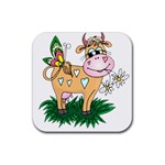 Cute cow Rubber Square Coaster (4 pack)