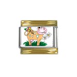 Cute cow Gold Trim Italian Charm (9mm)