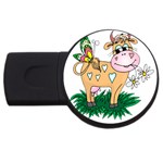 Cute cow USB Flash Drive Round (4 GB)