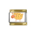 Funky sheep Gold Trim Italian Charm (9mm)