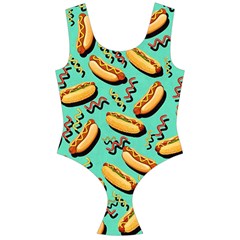 Mint Hot Dog Off Shoulder Velour Bodysuit  by CoolDesigns