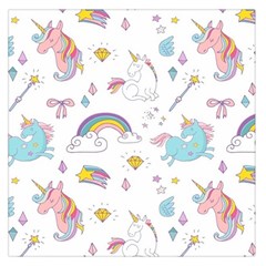 Unicorn Diamond Rainbow Shooting Star Square Satin Scarf (36  X 36 ) by Grandong