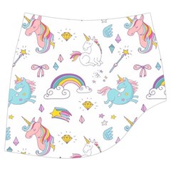 Unicorn Diamond Rainbow Shooting Star Mini Front Wrap Skirt by Grandong