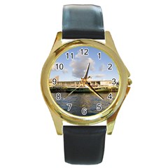Hong Kong Ferry Round Gold Metal Watch by swimsuitscccc