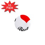 I-Love-My-Bulldog 1  Mini Magnet (10 pack) 