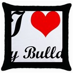I-Love-My-Bulldog Throw Pillow Case (Black)