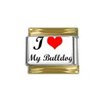 I-Love-My-Bulldog Gold Trim Italian Charm (9mm)